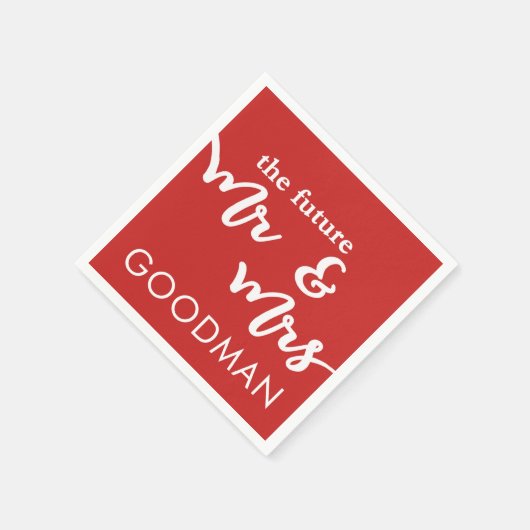 The Future Mr. and Mrs Cocktail Napkins (Red) Serviette (Ecke)