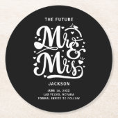 The Future Mr and Mrs Wedding Save the Date Runder Pappuntersetzer (Vorderseite)