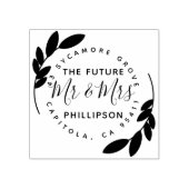 The Future Mr & Mrs Modern Wreath & Rustic Script Gummistempel (Prägung)