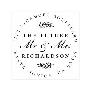 The Future Mr & Mrs. Script Verlobten Couple Addre Permastempel