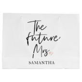 The Future Mrs and Your Name Modern Beauty Große Geschenktüte (Rückseite)