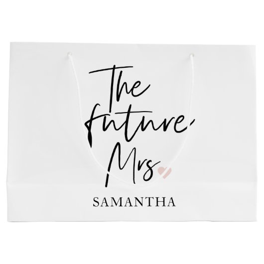 The Future Mrs and Your Name Modern Beauty Große Geschenktüte (Rückseite)