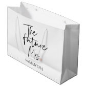 The Future Mrs and Your Name Modern Beauty Große Geschenktüte (Vorderseite Schrägansicht)