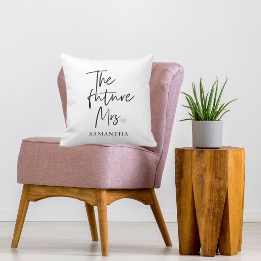 The Future Mrs and Your Name Modern Beauty Kissen