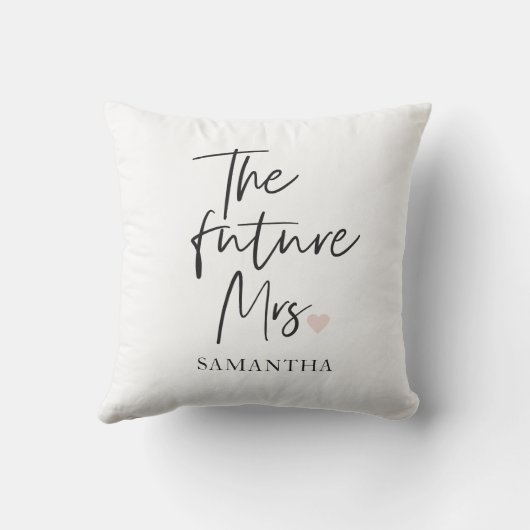 The Future Mrs and Your Name Modern Beauty Kissen (Rückseite)