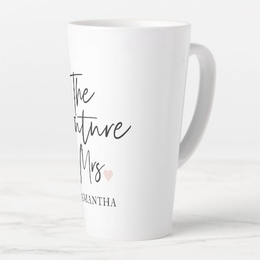The Future Mrs and Your Name Modern Beauty Milchtasse (Rechte Ecke)