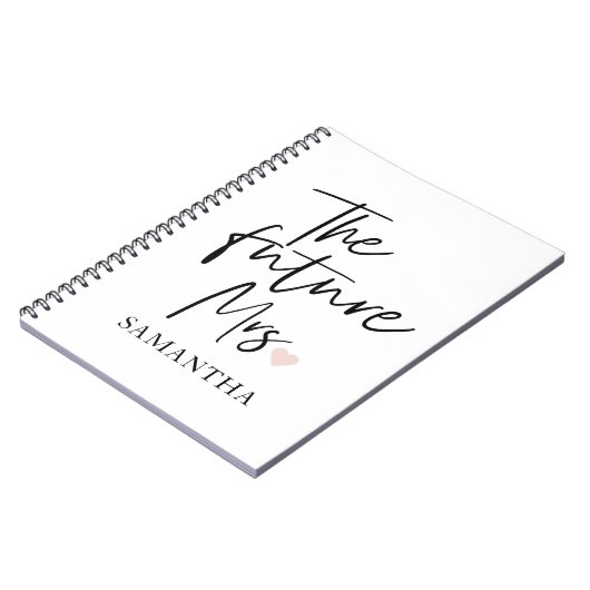 The Future Mrs and Your Name Modern Beauty Notizblock (Linke Seite)
