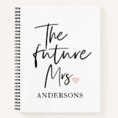 The Future Mrs and Your Name Modern Beauty Notizblock (Vorderseite)