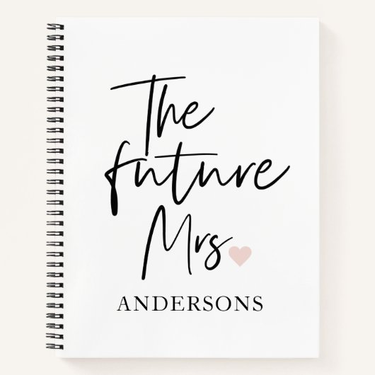The Future Mrs and Your Name Modern Beauty Notizblock (Vorderseite)