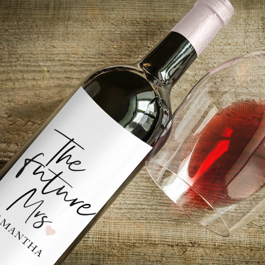 The Future Mrs and Your Name Modern Beauty Weinetikett