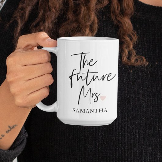 The Future Mrs and Your Name Modern Beauty Zweifarbige Tasse