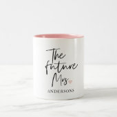 The Future Mrs and Your Name Modern Beauty Zweifarbige Tasse (Mittel)