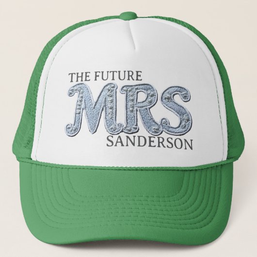 The Future Mrs Bride Imitats Stickgeflecht Truckerkappe (Vorderseite)