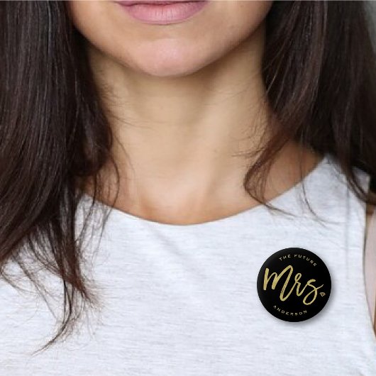 The Future Mrs Brush Script Diamond Brautparty Button