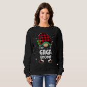 The Gaga Gnome Buffalo Plaid Christmas Matching Fa Sweatshirt (Vorne ganz)