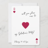 The Galentines Club Queen Of Hearts Invitation Einladung (Vorderseite)