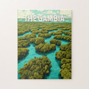 The Gambia Illustration Travel Art Vintag Puzzle