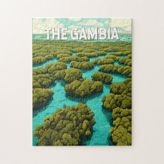 The Gambia Illustration Travel Art Vintag Puzzle (Vertikal)