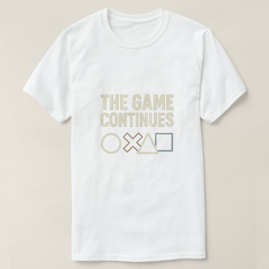 The Game Continues - Play-Inspired Neon Symbols De T-Shirt (Design vorne)