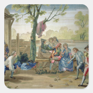 The Game der Schüsseln Quadratischer Aufkleber