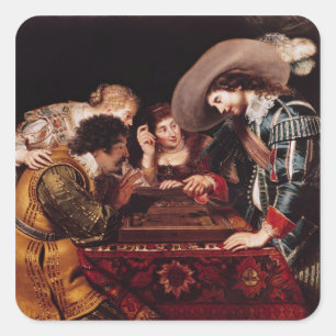 The Game von Backgammon Quadratischer Aufkleber