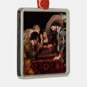 The Game von Backgammon Silbernes Ornament (Rechts)