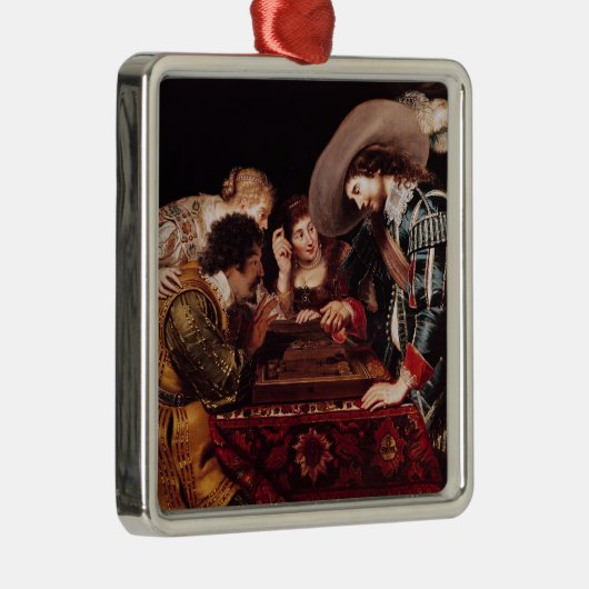 The Game von Backgammon Silbernes Ornament (Rechts)