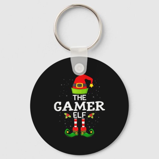 The Gamer Elf Christmas Family Matching Pajama Schlüsselanhänger (Vorderseite)