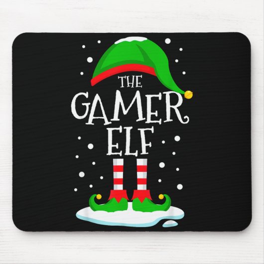 The Gamer Elf Christmas Family Matching Xmas Video Mousepad (Vorne)
