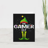 The Gamer Elf Christmas Group Family Pajama Karte (Vorderseite)