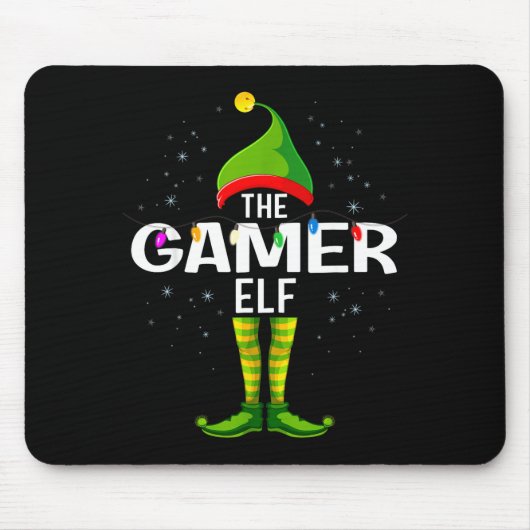 The Gamer Elf Christmas Group Family Pajama Mousepad (Vorne)