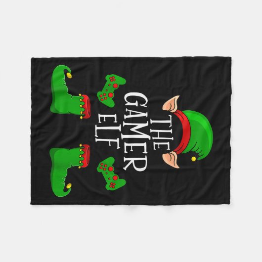 The Gamer Elf Christmas Matching Fleecedecke (Vorderseite (Horizontal))