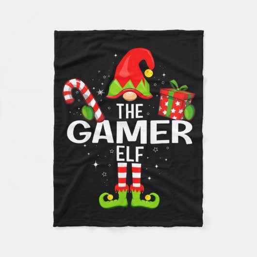 The Gamer Elf Family Christmas Pajama Xmas  Fleecedecke (Vorderseite)