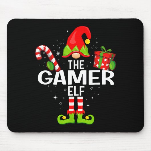 The Gamer Elf Family Christmas Pajama Xmas Mousepad (Vorne)