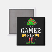 The Gamer Elf Group Matching Family Christmas Holi Magnet (Vorderseite/Rückseite)