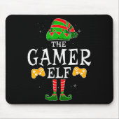 The Gamer Elf Group Matching Family Christmas Holi Mousepad (Vorne)