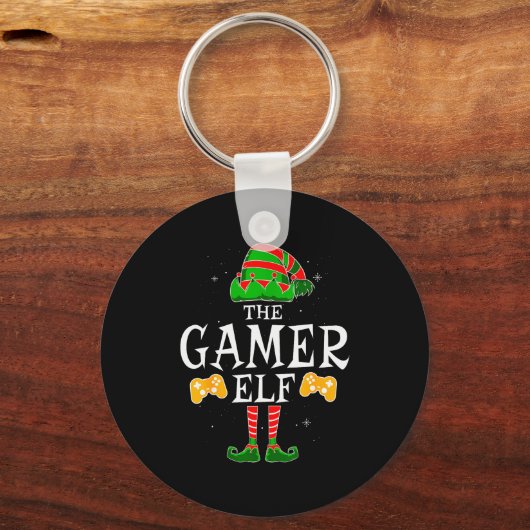 The Gamer Elf Group Matching Family Christmas Holi Schlüsselanhänger (Vorderseite)