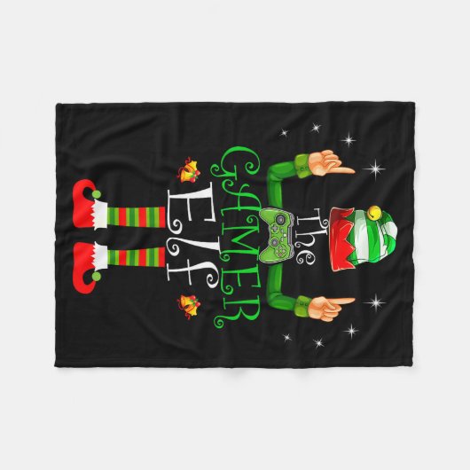 The Gamer Elf Matching Family Christmas Pajama Shi Fleecedecke (Vorderseite (Horizontal))