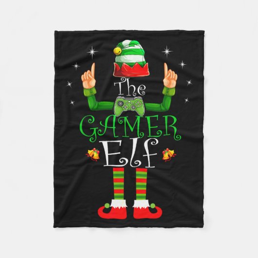 The Gamer Elf Matching Family Christmas Pajama Shi Fleecedecke (Vorderseite)