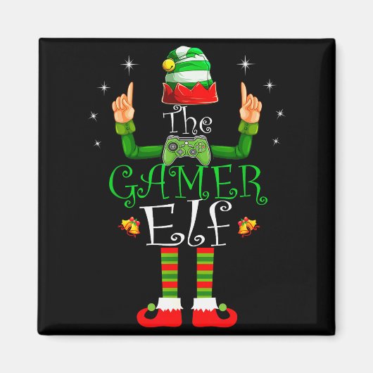 The Gamer Elf Matching Family Christmas Pajama Shi Magnet (Vorne)