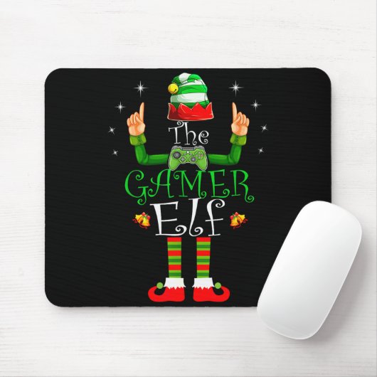 The Gamer Elf Matching Family Christmas Pajama Shi Mousepad (Mit Mouse)