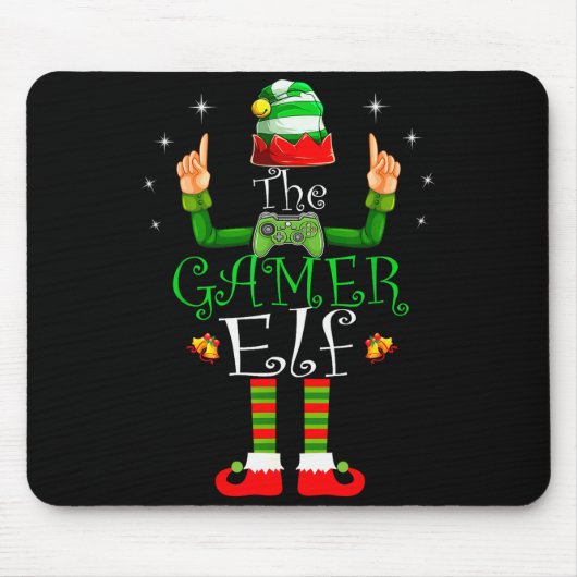 The Gamer Elf Matching Family Christmas Pajama Shi Mousepad (Vorne)
