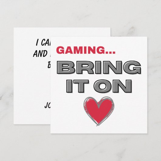 The Gamer Flat Note Card (Vorne/Hinten)