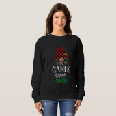 The Gamer gnome Christmas red green plaid pattern Sweatshirt (Vorne ganz)