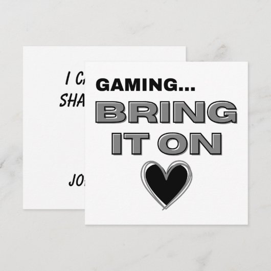 The Gamer Note Card  (Vorne/Hinten)