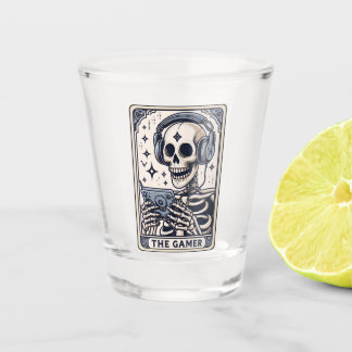 The Gamer Skeleton Tarot Card Schnapsglas