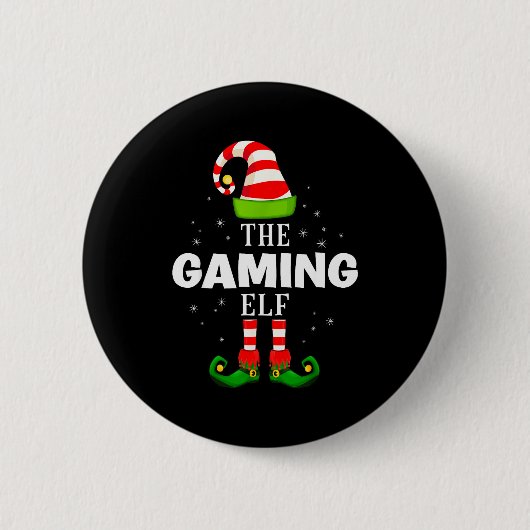 The Gaming Elf Christmas Pjs Matching Pajama Button (Vorderseite)