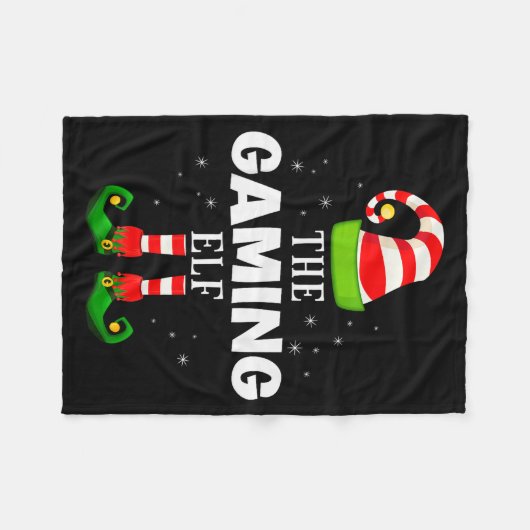 The Gaming Elf Christmas Pjs Matching Pajama  Fleecedecke (Vorderseite (Horizontal))