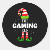 The Gaming Elf Christmas Pjs Matching Pajama Runder Aufkleber (Vorderseite)