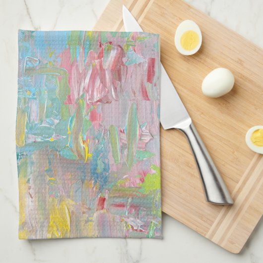 The Garden of Delight clock Geschirrtuch (Viertel Falte)